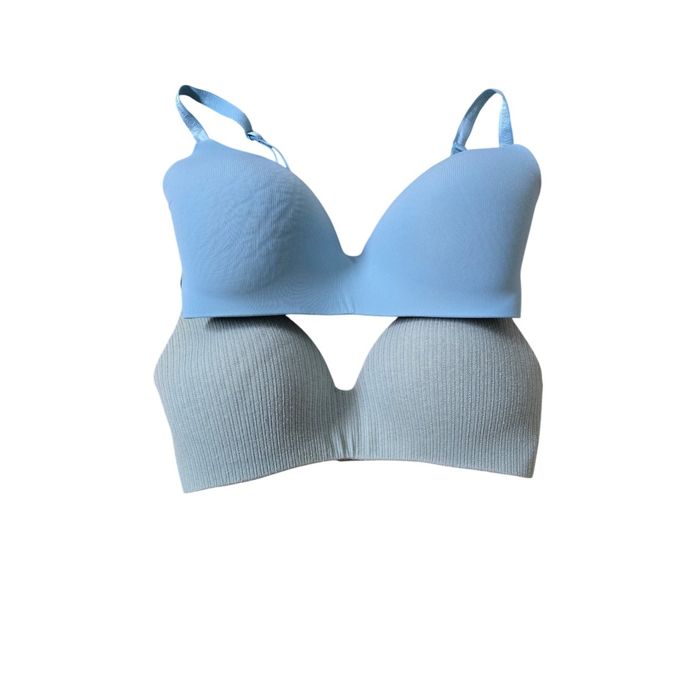 Victoria's Secret Wireless T-Shirt Lightly Lined Bra Set Blue Green Size 34DDD